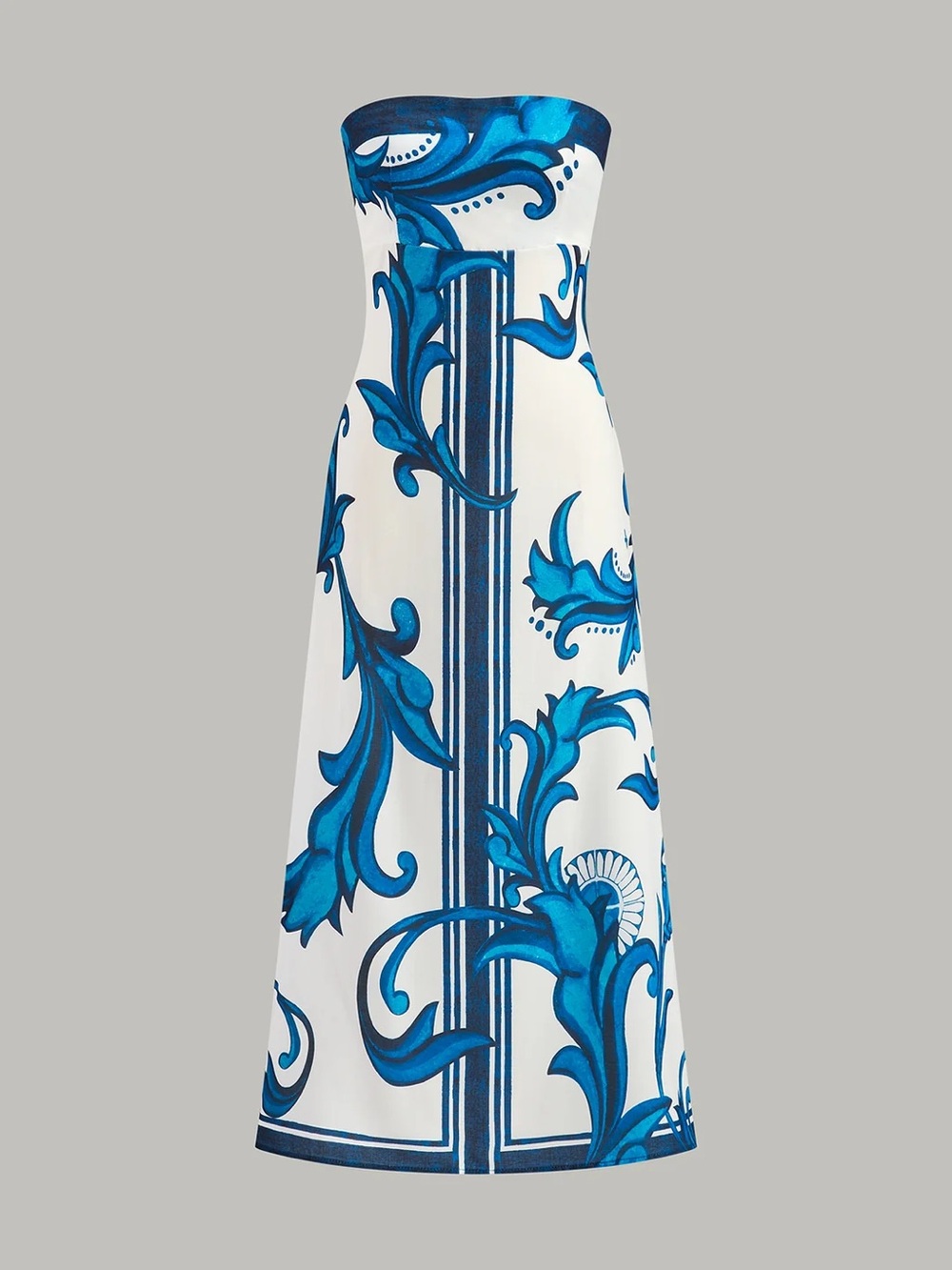 155 Strapless Floral Print Maxi Dress